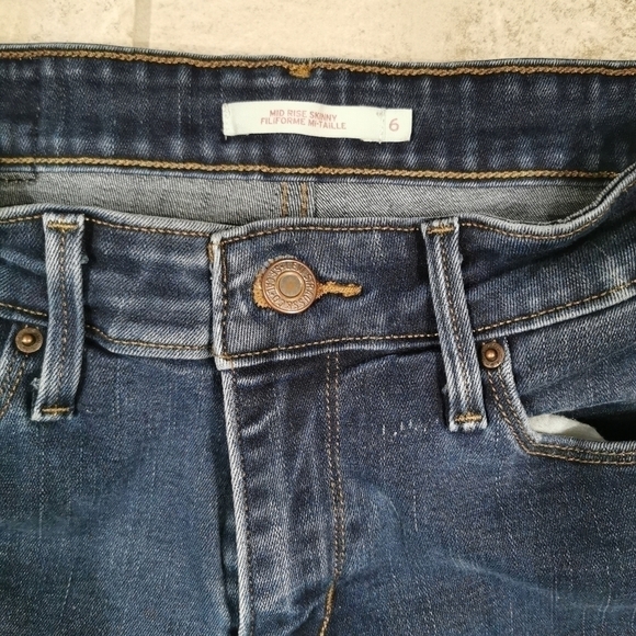 LEVI'S mid rise skinny size 6 blue jeans - Picture 4 of 9